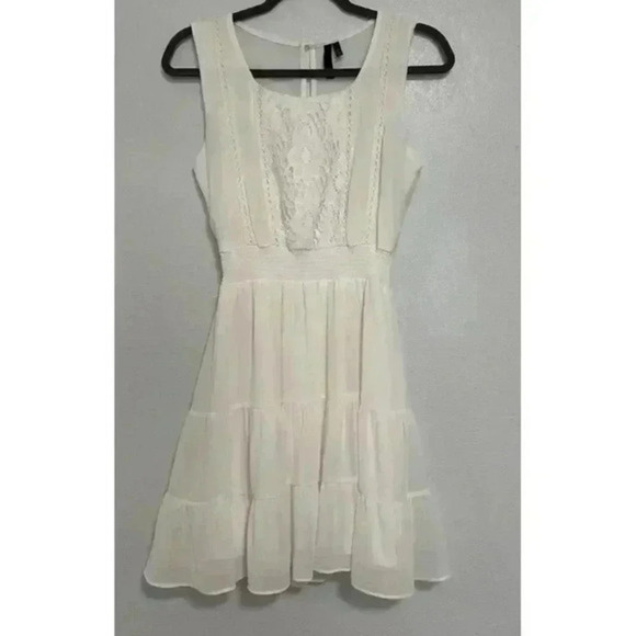White Lace Summer Tank Midi Dress‎ size Small - Picture 1 of 4